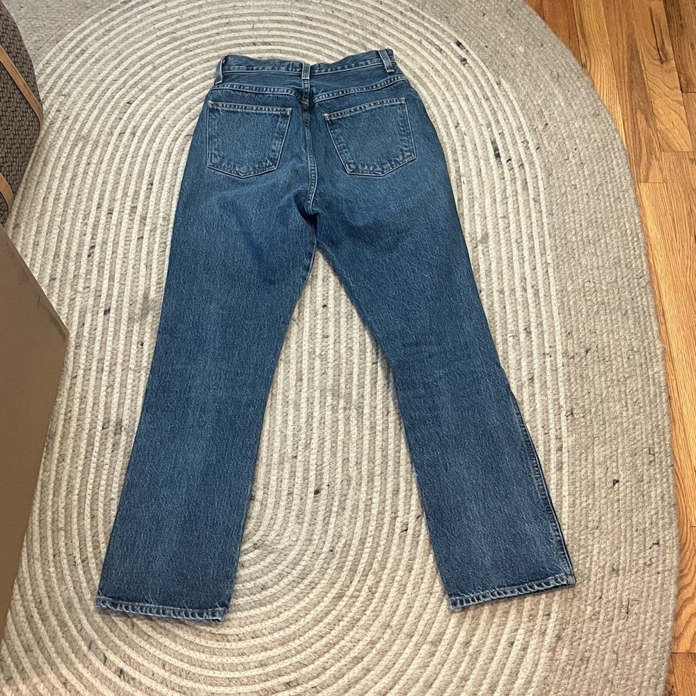 Agolde pinch waist Jeans medium wash cropped zip fly - Picture 3 of 10